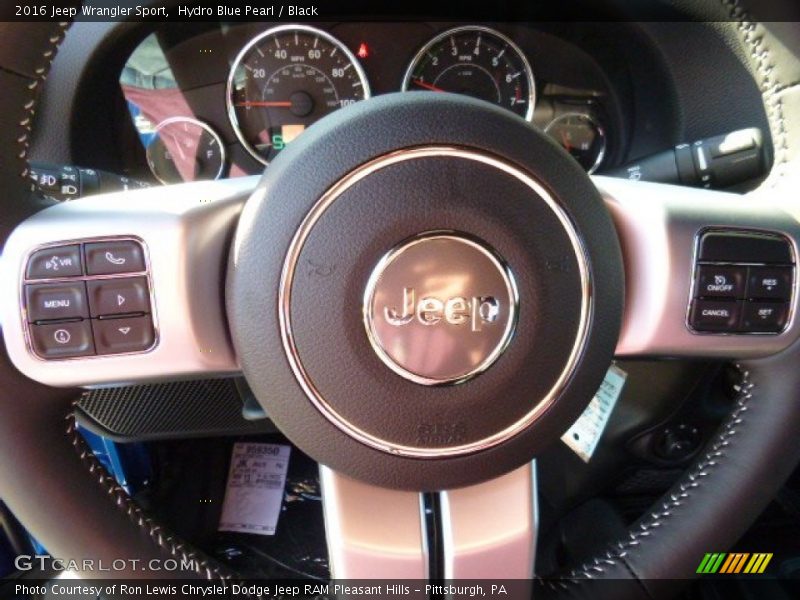Hydro Blue Pearl / Black 2016 Jeep Wrangler Sport