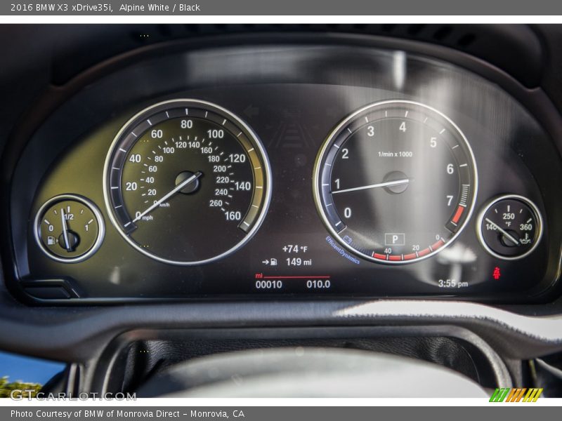 Alpine White / Black 2016 BMW X3 xDrive35i