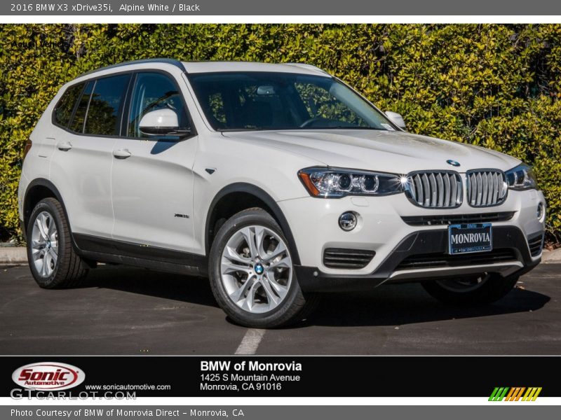 Alpine White / Black 2016 BMW X3 xDrive35i