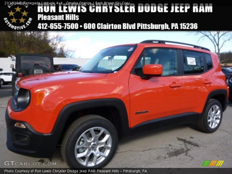 Omaha Orange / Bark Brown/Ski Grey 2016 Jeep Renegade Latitude 4x4