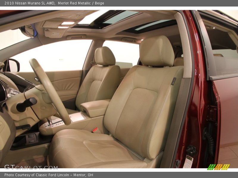 Merlot Red Metallic / Beige 2010 Nissan Murano SL AWD