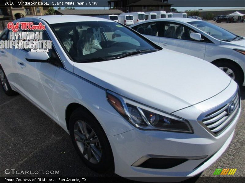 Quartz White Pearl / Gray 2016 Hyundai Sonata SE