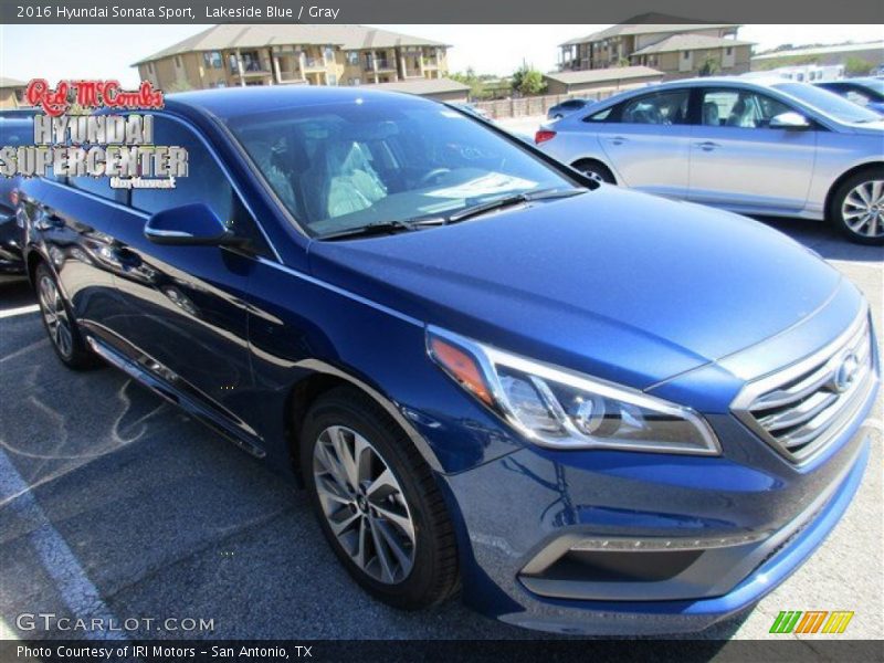 Lakeside Blue / Gray 2016 Hyundai Sonata Sport