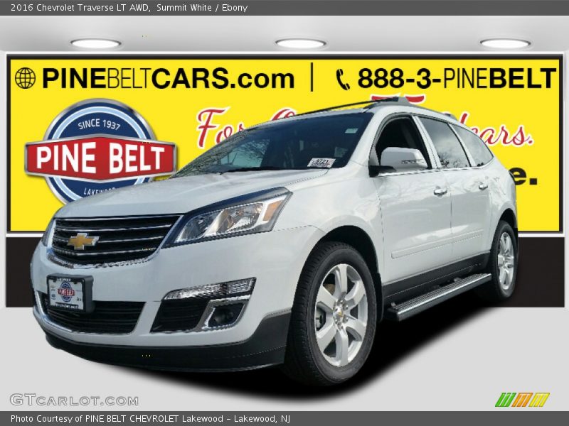 Summit White / Ebony 2016 Chevrolet Traverse LT AWD