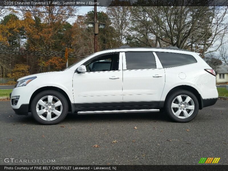 Summit White / Ebony 2016 Chevrolet Traverse LT AWD