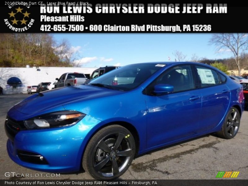 Laser Blue Pearl / Black 2016 Dodge Dart GT