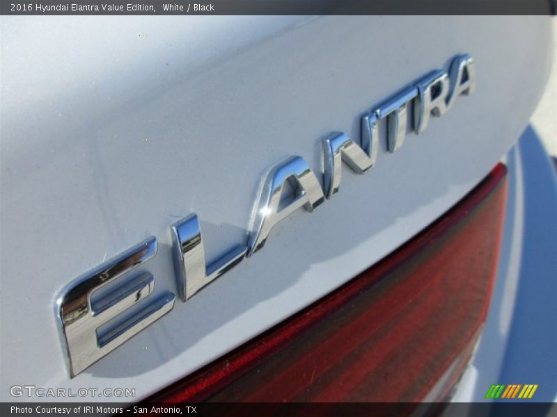White / Black 2016 Hyundai Elantra Value Edition