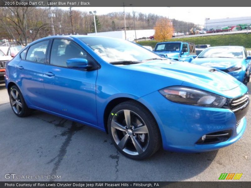 Laser Blue Pearl / Black 2016 Dodge Dart GT