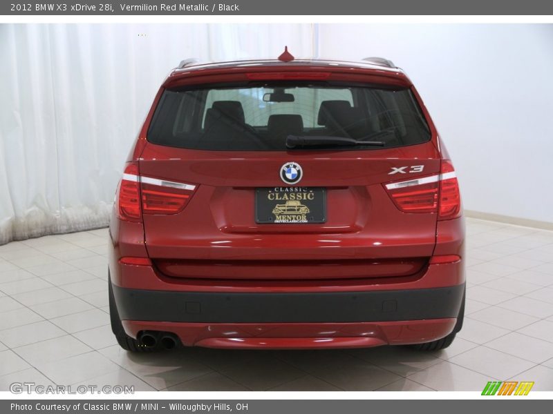 Vermilion Red Metallic / Black 2012 BMW X3 xDrive 28i
