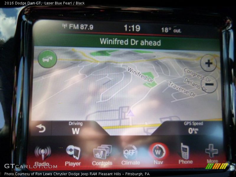 Laser Blue Pearl / Black 2016 Dodge Dart GT