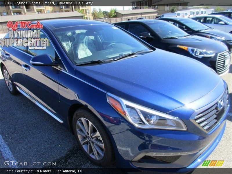 Lakeside Blue / Gray 2016 Hyundai Sonata Limited