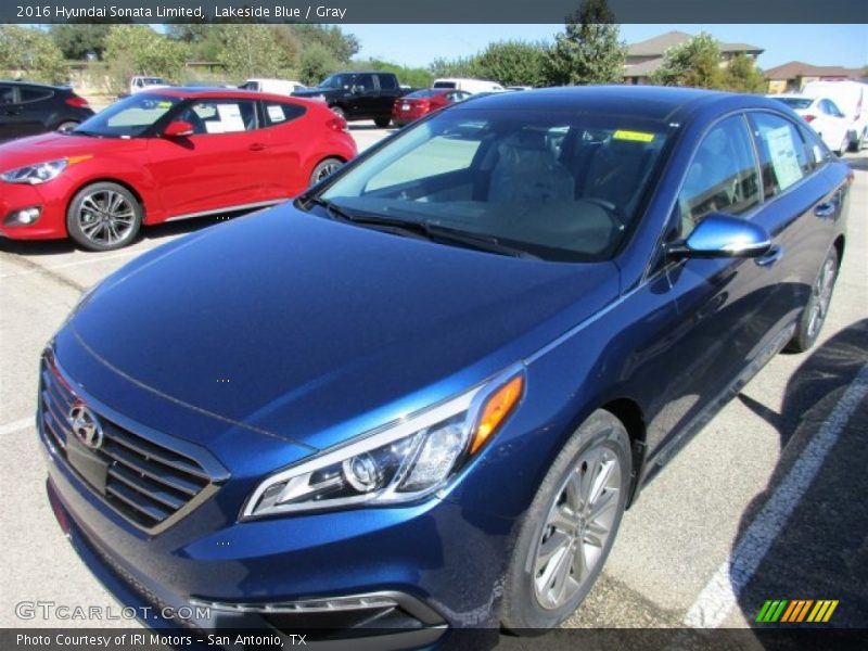 Lakeside Blue / Gray 2016 Hyundai Sonata Limited