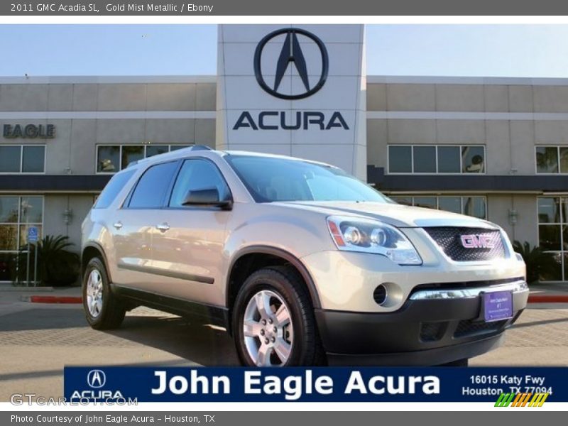 Gold Mist Metallic / Ebony 2011 GMC Acadia SL