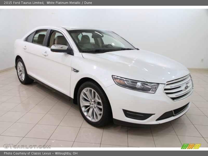 White Platinum Metallic / Dune 2015 Ford Taurus Limited
