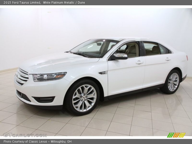 White Platinum Metallic / Dune 2015 Ford Taurus Limited