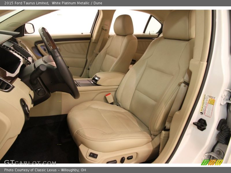 White Platinum Metallic / Dune 2015 Ford Taurus Limited