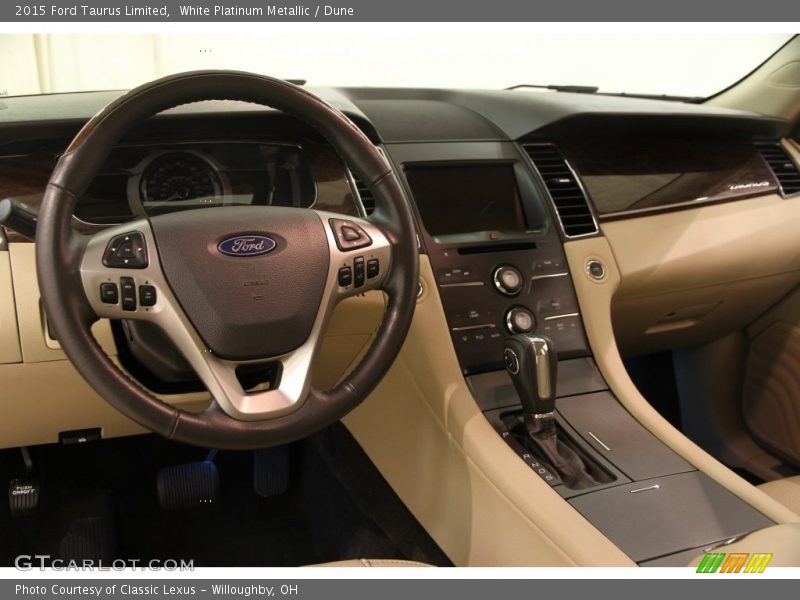White Platinum Metallic / Dune 2015 Ford Taurus Limited