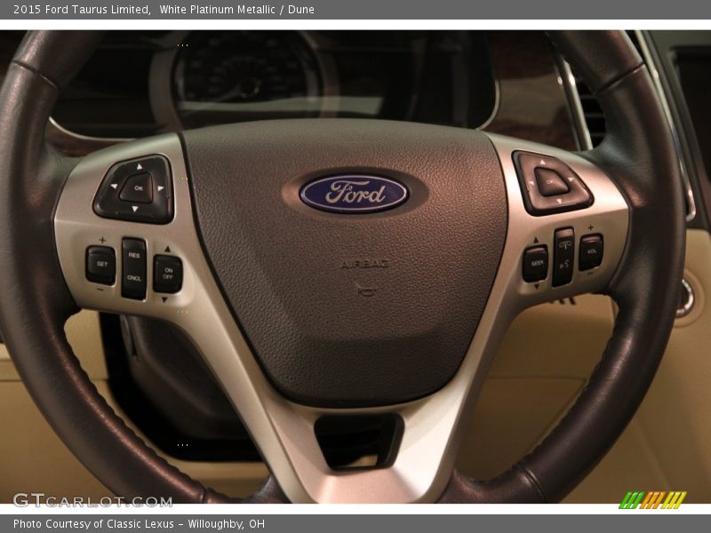 White Platinum Metallic / Dune 2015 Ford Taurus Limited