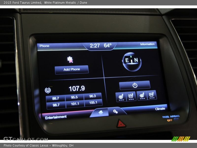 White Platinum Metallic / Dune 2015 Ford Taurus Limited