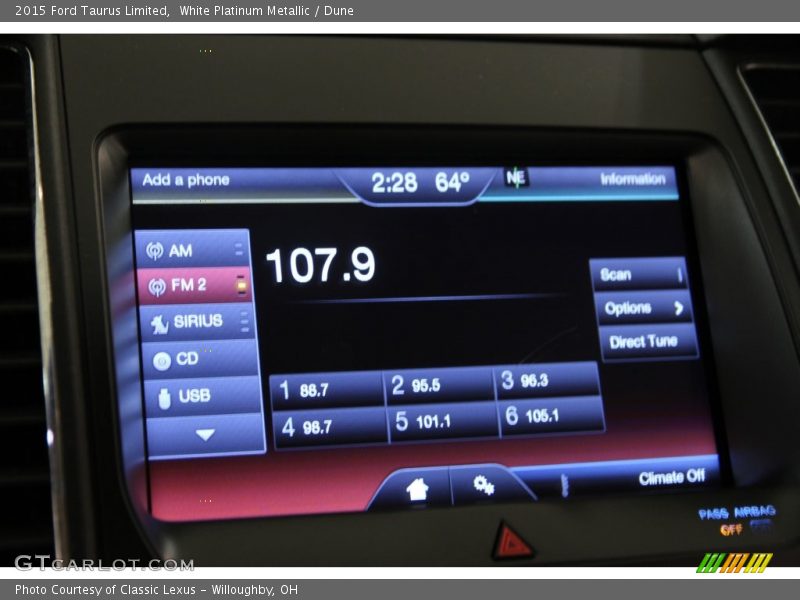 White Platinum Metallic / Dune 2015 Ford Taurus Limited