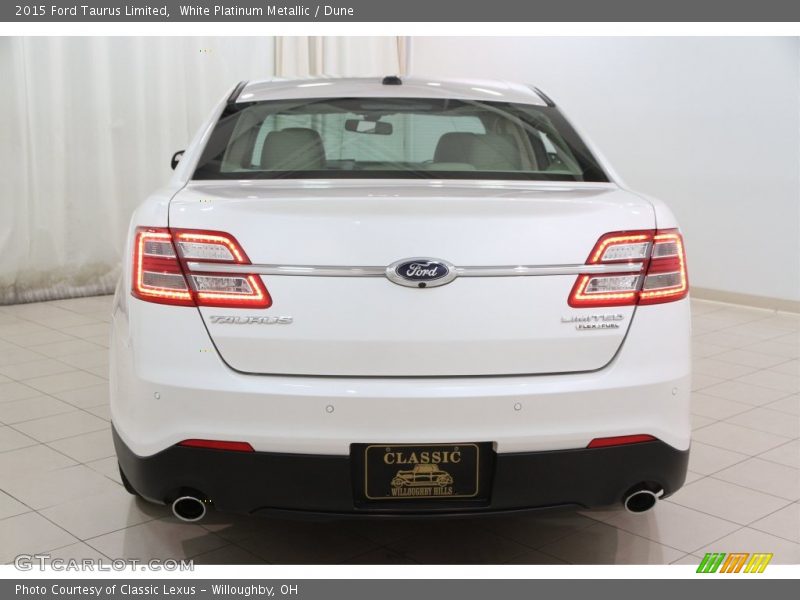 White Platinum Metallic / Dune 2015 Ford Taurus Limited