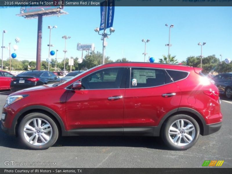 Serrano Red / Beige 2016 Hyundai Santa Fe Sport 2.0T