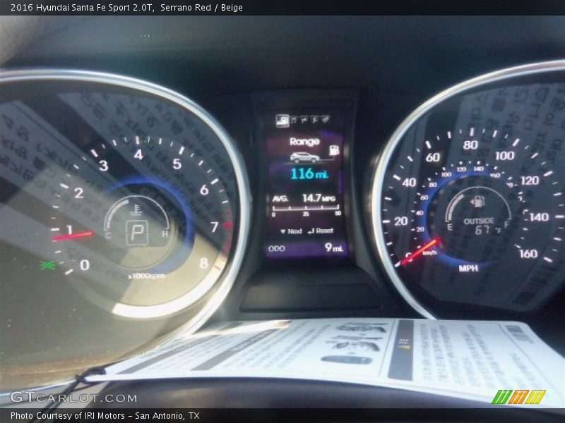 Serrano Red / Beige 2016 Hyundai Santa Fe Sport 2.0T