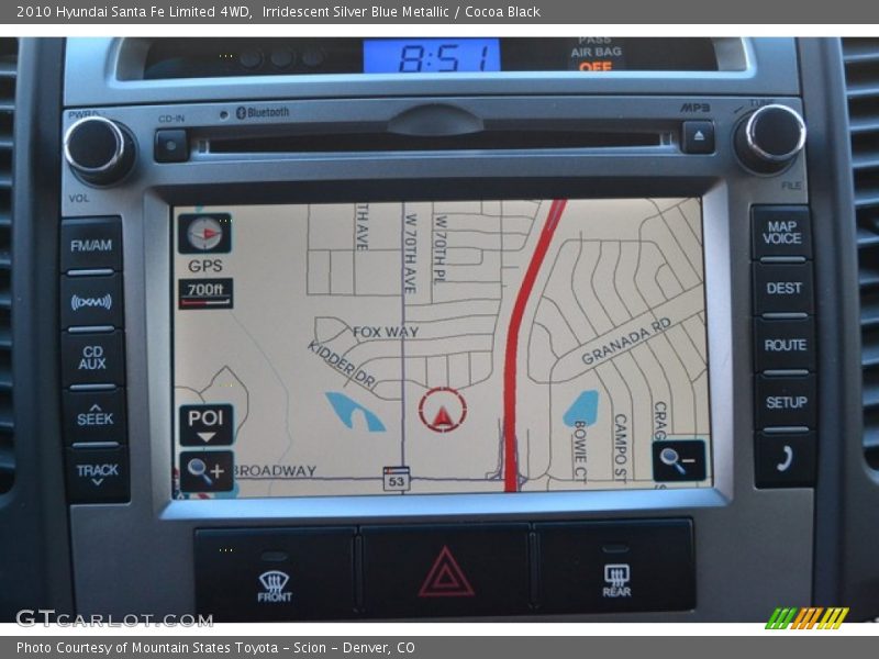 Irridescent Silver Blue Metallic / Cocoa Black 2010 Hyundai Santa Fe Limited 4WD