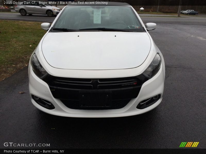 Bright White / Black/Ruby Red Accent Stitching 2015 Dodge Dart GT