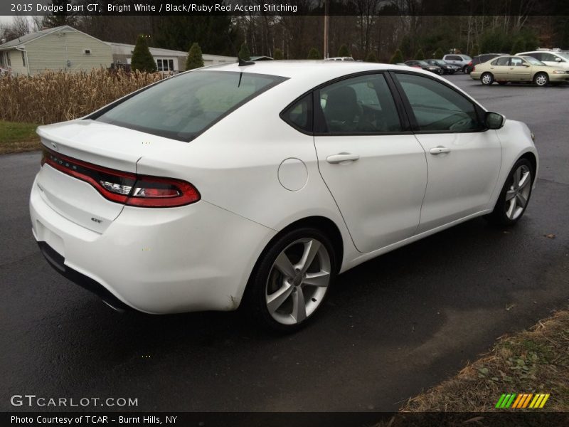 Bright White / Black/Ruby Red Accent Stitching 2015 Dodge Dart GT