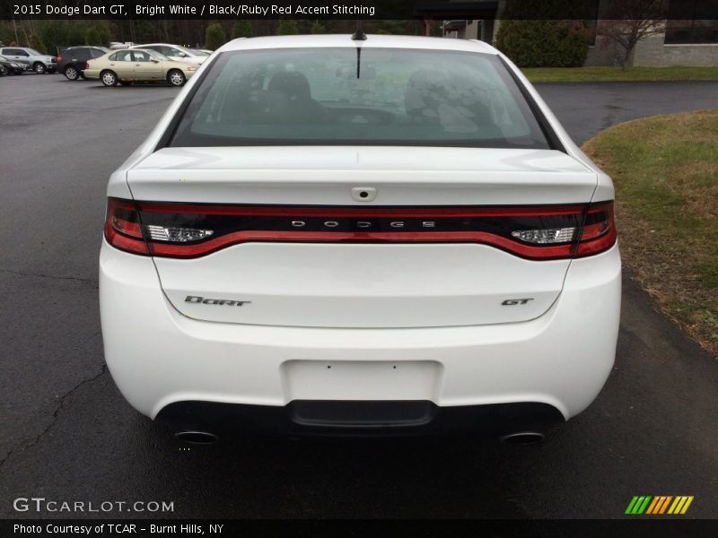 Bright White / Black/Ruby Red Accent Stitching 2015 Dodge Dart GT