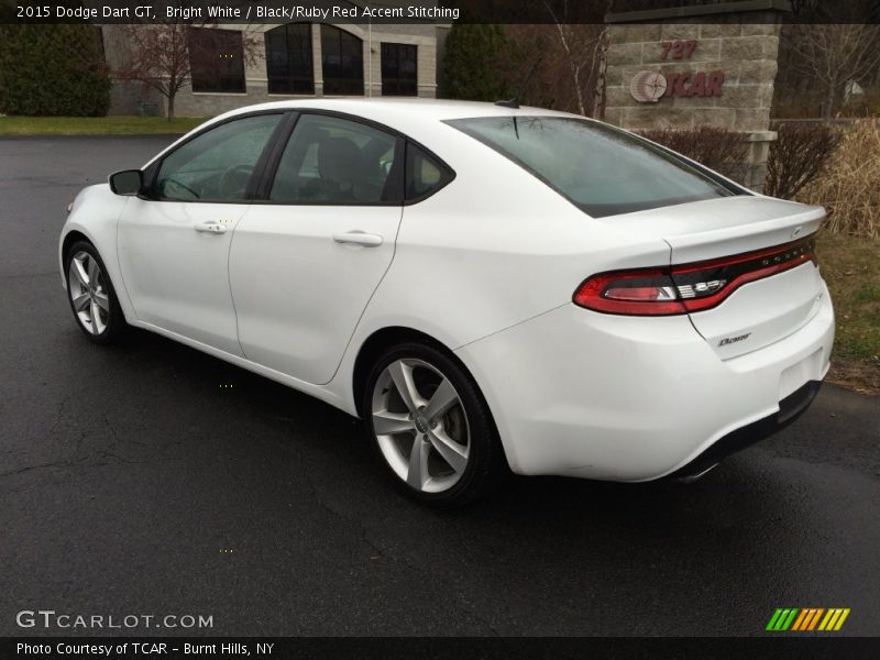 Bright White / Black/Ruby Red Accent Stitching 2015 Dodge Dart GT