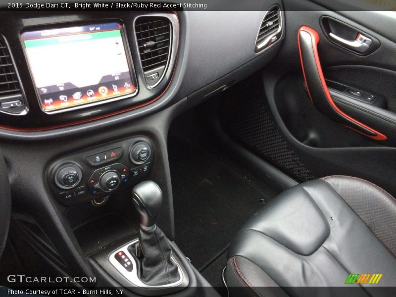 Bright White / Black/Ruby Red Accent Stitching 2015 Dodge Dart GT