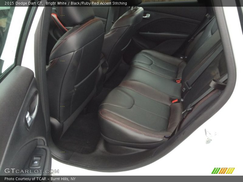 Bright White / Black/Ruby Red Accent Stitching 2015 Dodge Dart GT