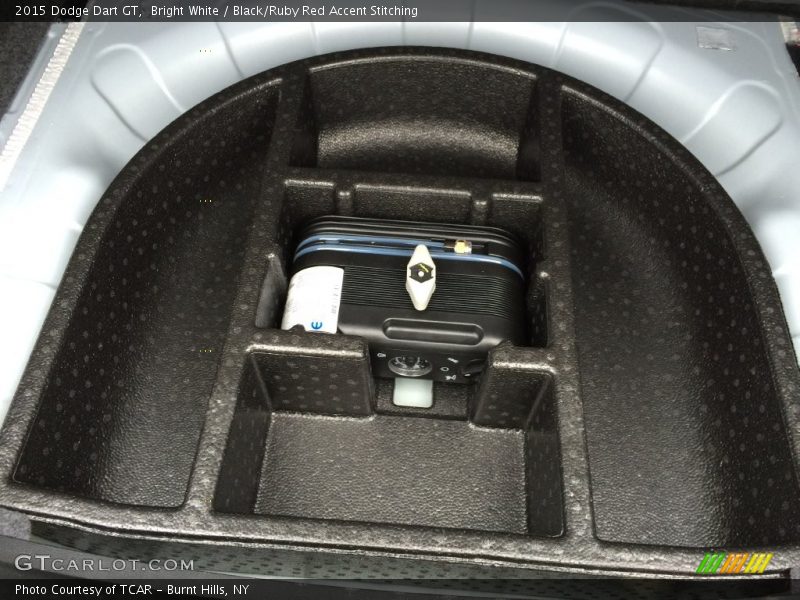 Bright White / Black/Ruby Red Accent Stitching 2015 Dodge Dart GT