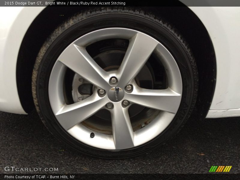 Bright White / Black/Ruby Red Accent Stitching 2015 Dodge Dart GT