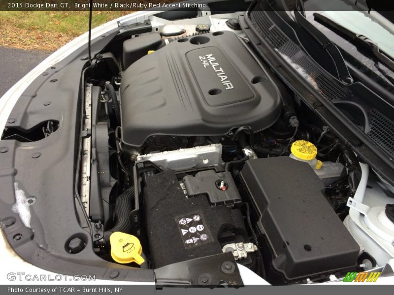 Bright White / Black/Ruby Red Accent Stitching 2015 Dodge Dart GT