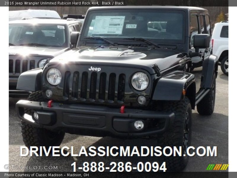 Black / Black 2016 Jeep Wrangler Unlimited Rubicon Hard Rock 4x4