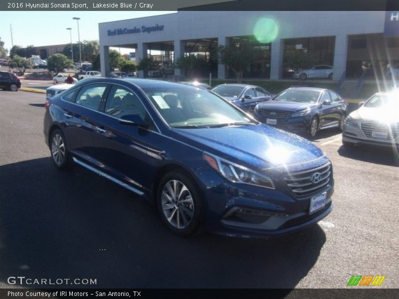 Lakeside Blue / Gray 2016 Hyundai Sonata Sport