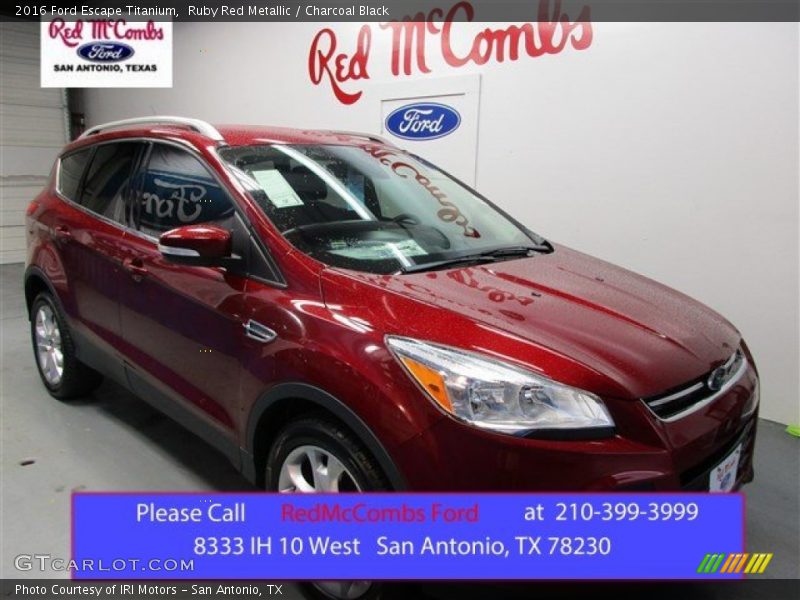 Ruby Red Metallic / Charcoal Black 2016 Ford Escape Titanium