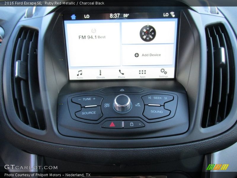 Ruby Red Metallic / Charcoal Black 2016 Ford Escape SE