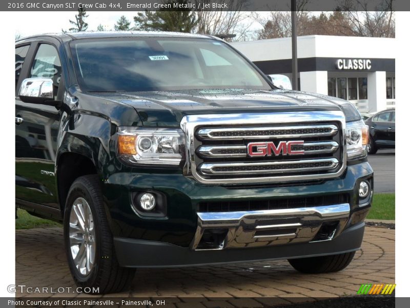 Emerald Green Metallic / Jet Black 2016 GMC Canyon SLT Crew Cab 4x4