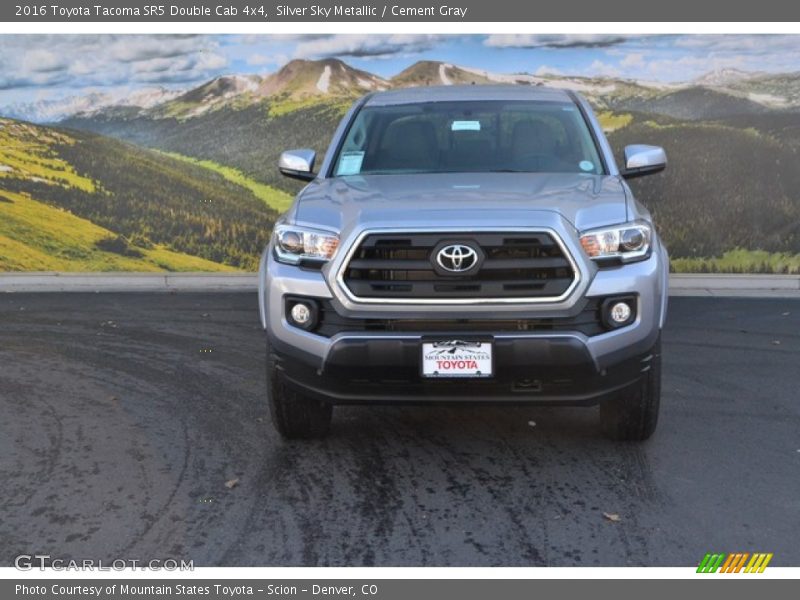 Silver Sky Metallic / Cement Gray 2016 Toyota Tacoma SR5 Double Cab 4x4