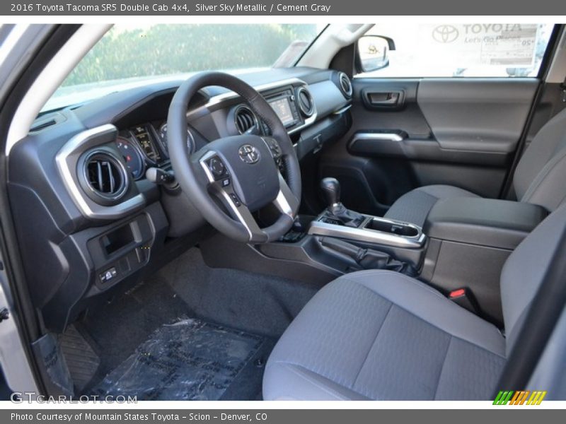 Cement Gray Interior - 2016 Tacoma SR5 Double Cab 4x4 