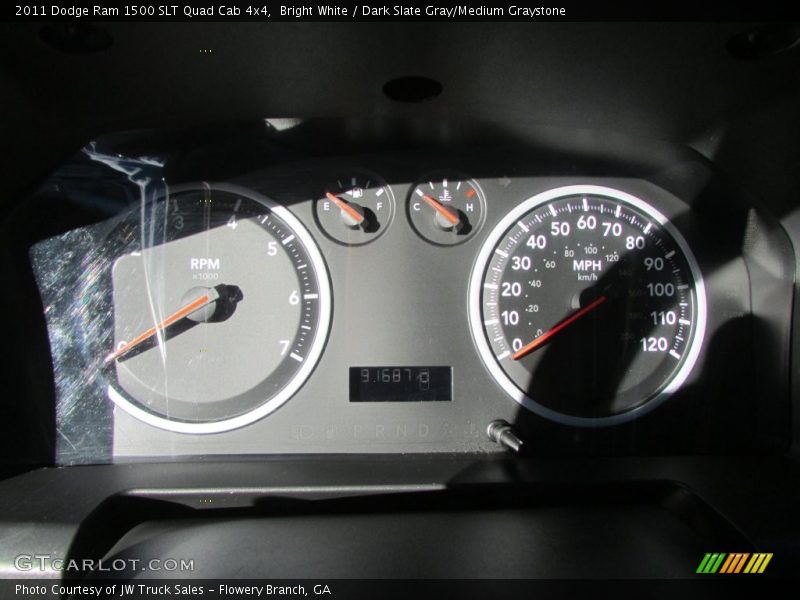 Bright White / Dark Slate Gray/Medium Graystone 2011 Dodge Ram 1500 SLT Quad Cab 4x4