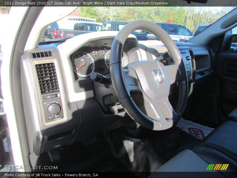 Bright White / Dark Slate Gray/Medium Graystone 2011 Dodge Ram 1500 SLT Quad Cab 4x4