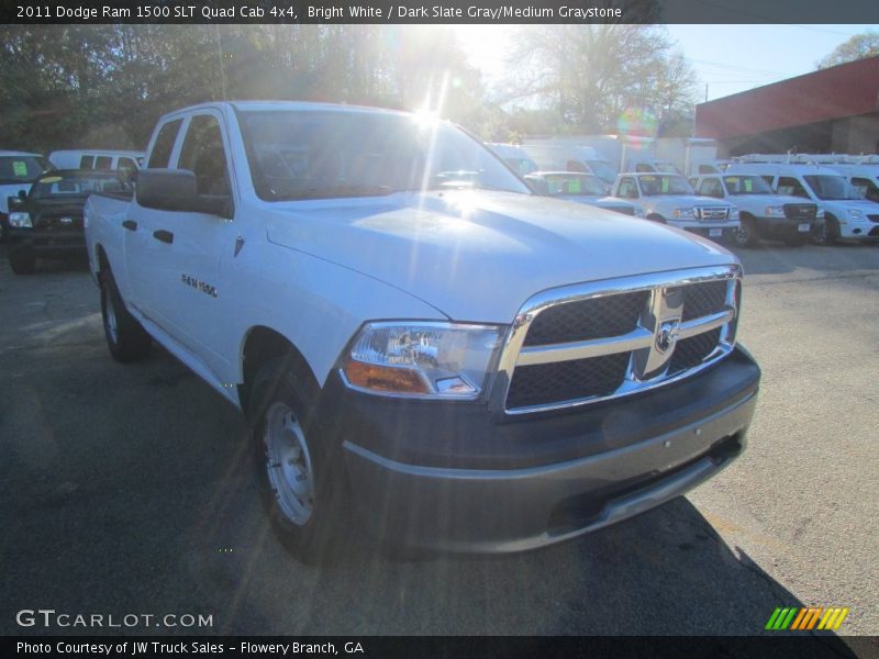 Bright White / Dark Slate Gray/Medium Graystone 2011 Dodge Ram 1500 SLT Quad Cab 4x4