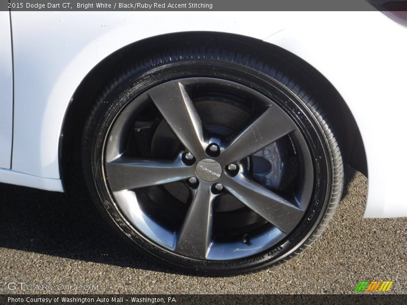 Bright White / Black/Ruby Red Accent Stitching 2015 Dodge Dart GT