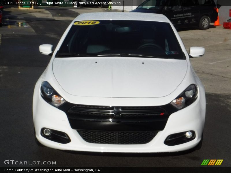 Bright White / Black/Ruby Red Accent Stitching 2015 Dodge Dart GT