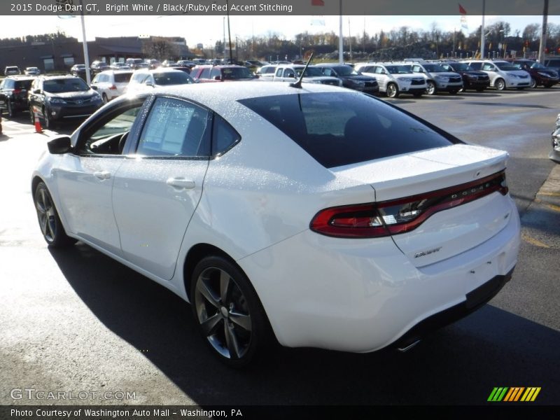 Bright White / Black/Ruby Red Accent Stitching 2015 Dodge Dart GT